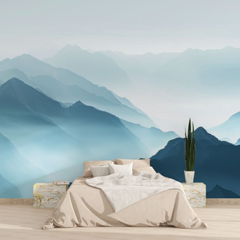 Papier peint panoramique cimes mist tapisserie 2025