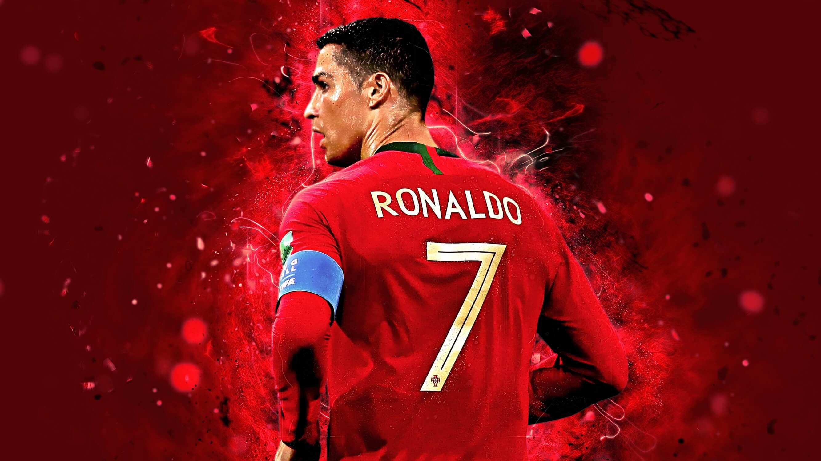 Papier Peint Foot Ronaldo Rouge