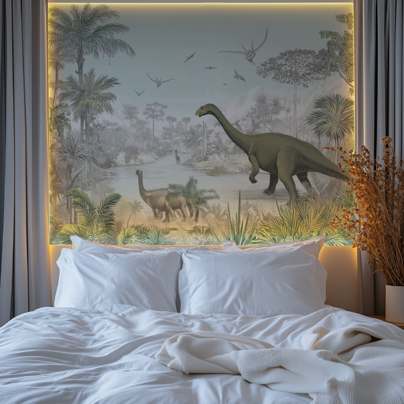 Panoramic dinosaurus kids mural wallpaper chambre premium
