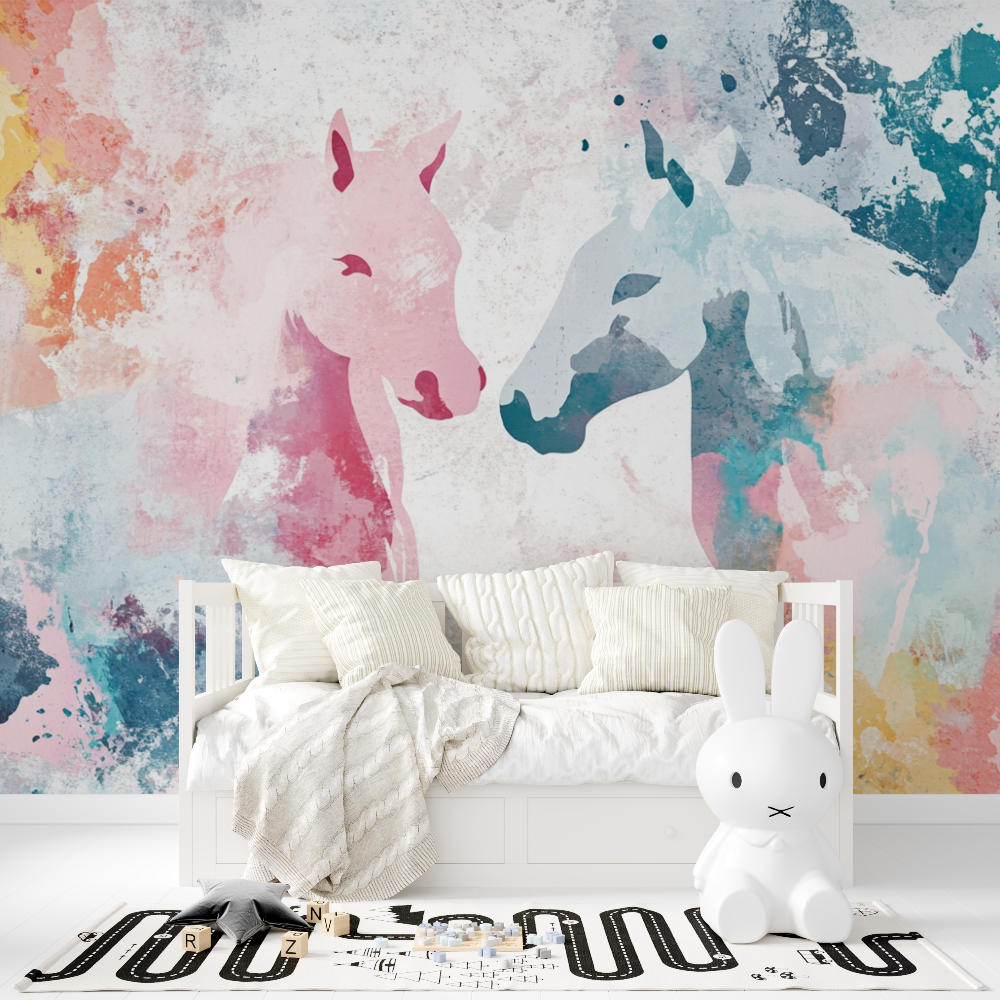 Papier peint licorne fille animation 3d tapisserie fille