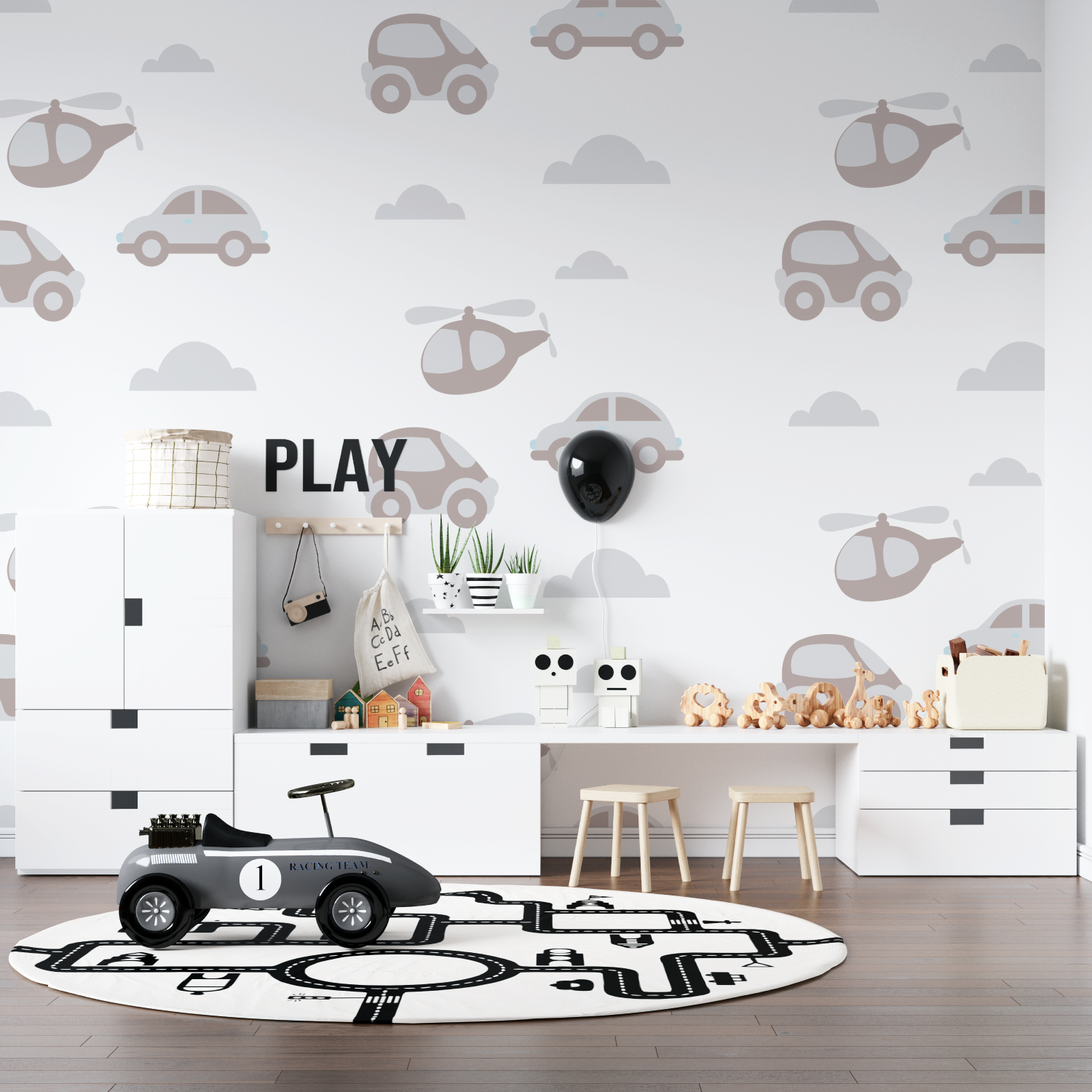 Papier peint petite voiture pano anime