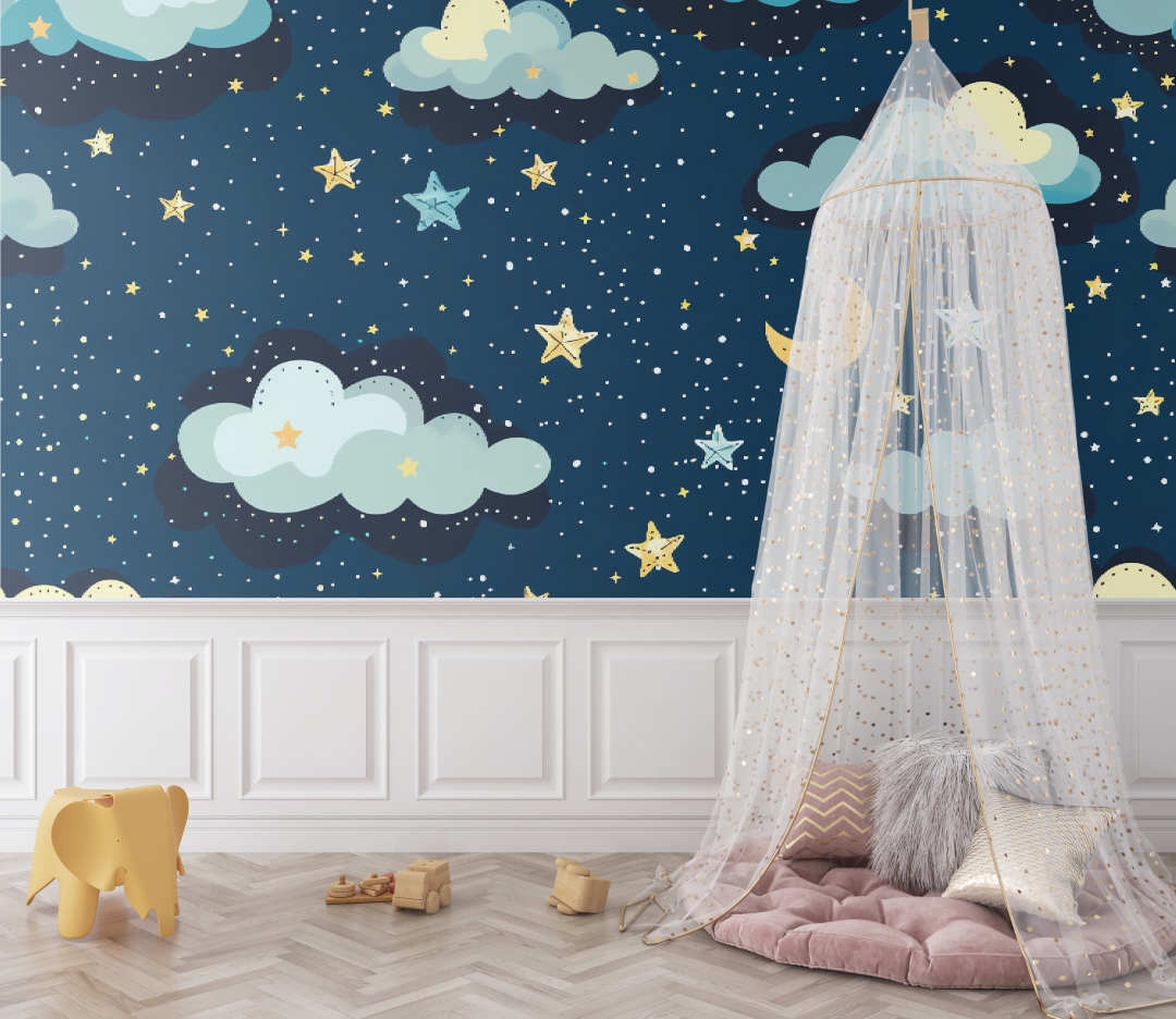 Papier peint bébé Ciel nocturne - chambre bébé