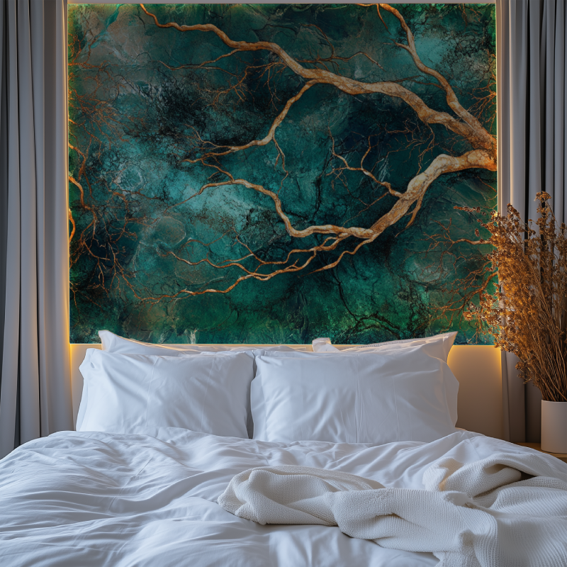 Papier peint arbre abstrait chambre premium