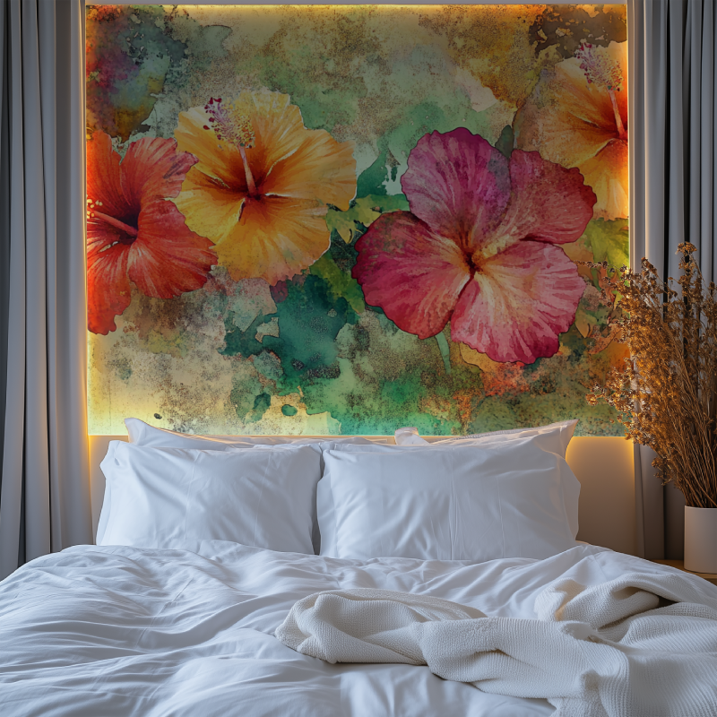 Papier peint fleur exotique chambre premium