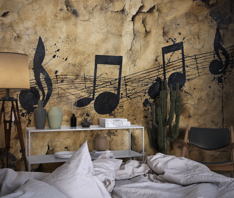 Papier peint partition de musique chambre dado1