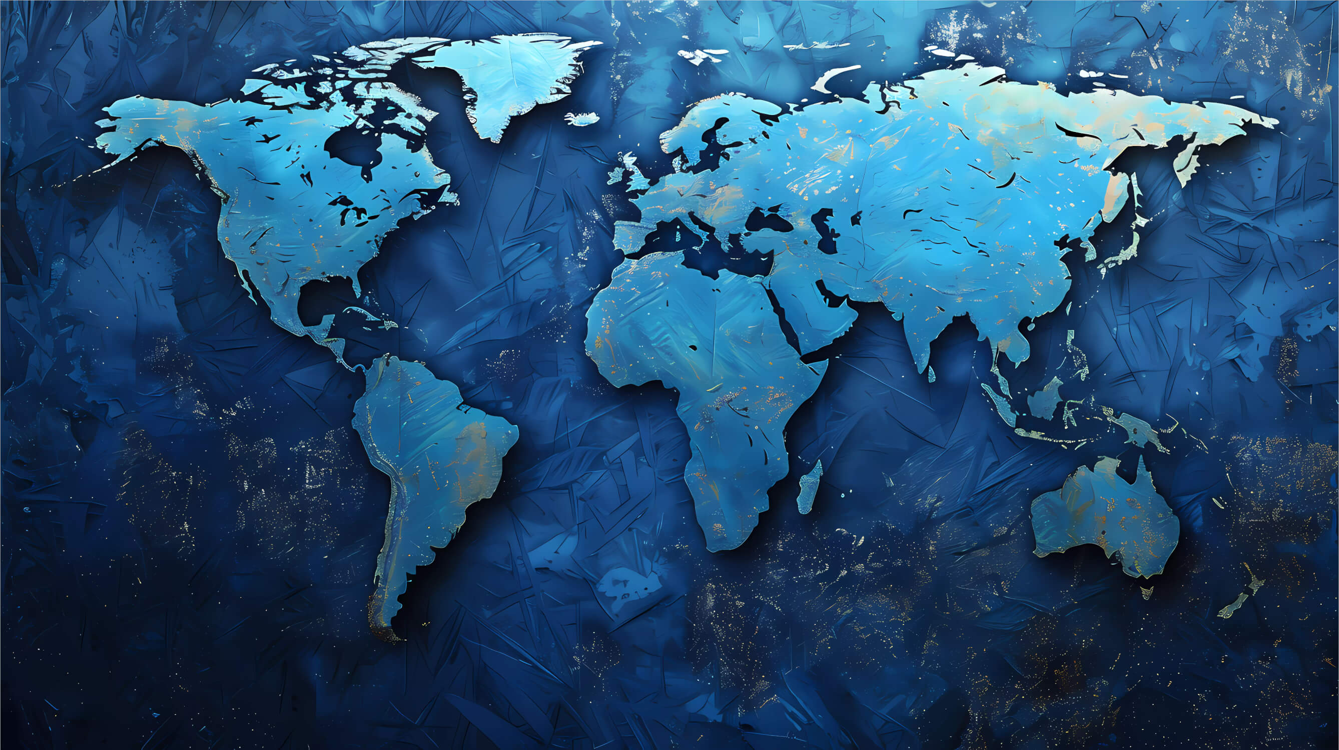 Papier Peint Carte Du Monde Bleu Foncée