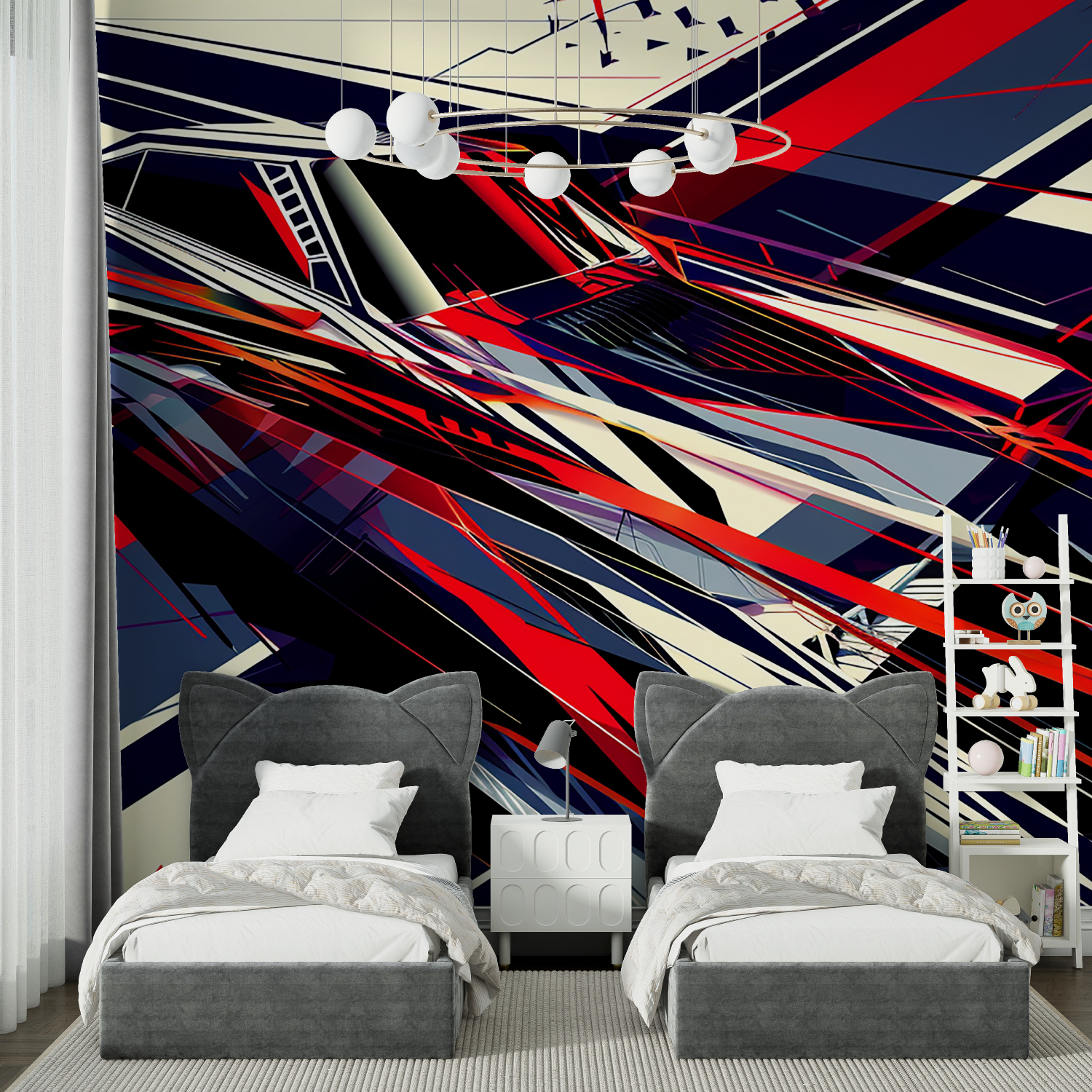 Papier peint deco voiture de sport chambre spiderman