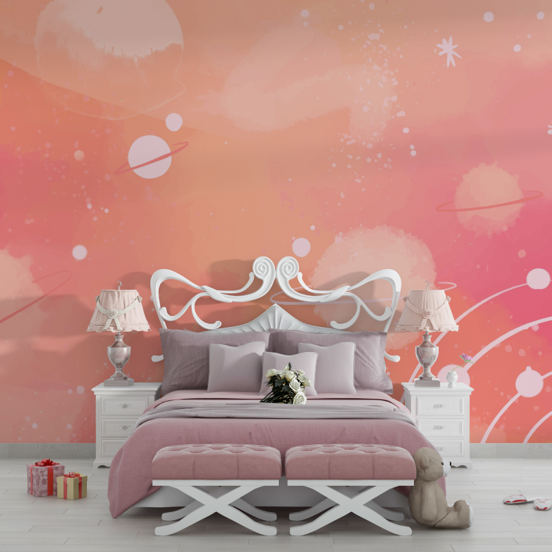 Papier peint ado fille espace planete etoile chambre filles