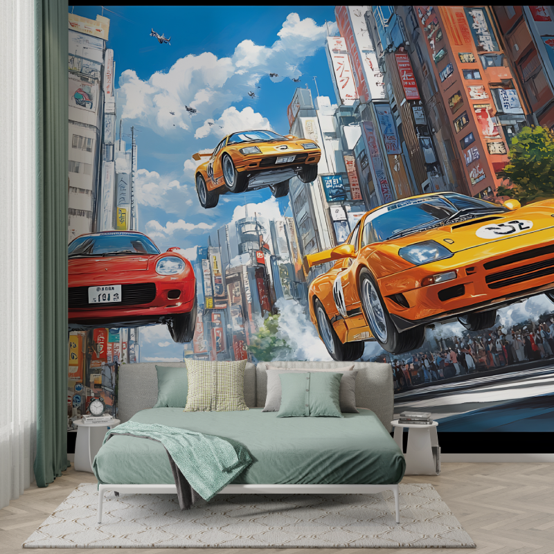 Papier peint avec des voiture de sport murs
