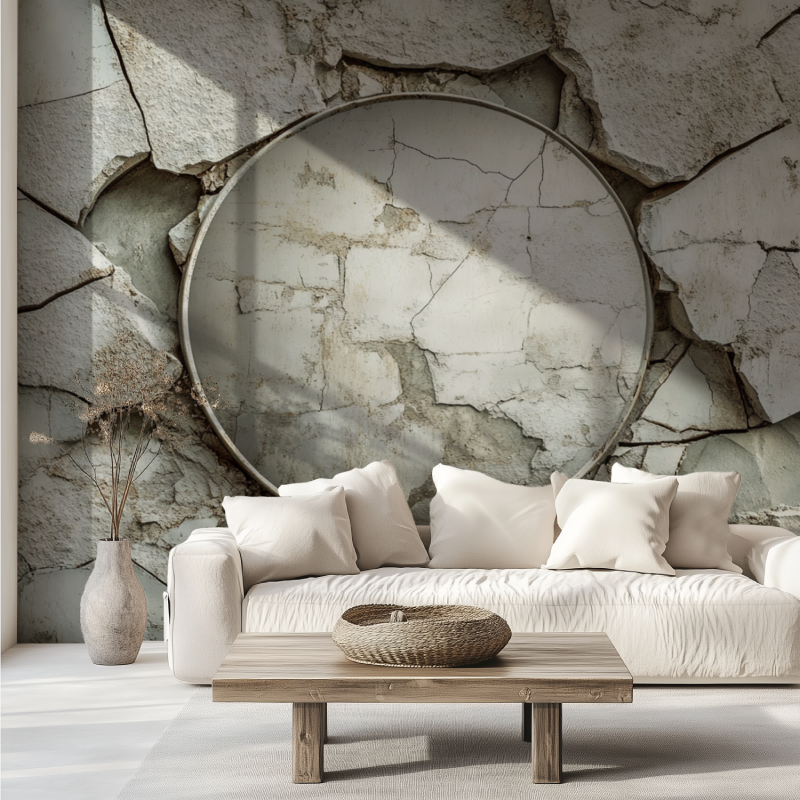 Papier peint trompe loeil pour toilette canape tendance