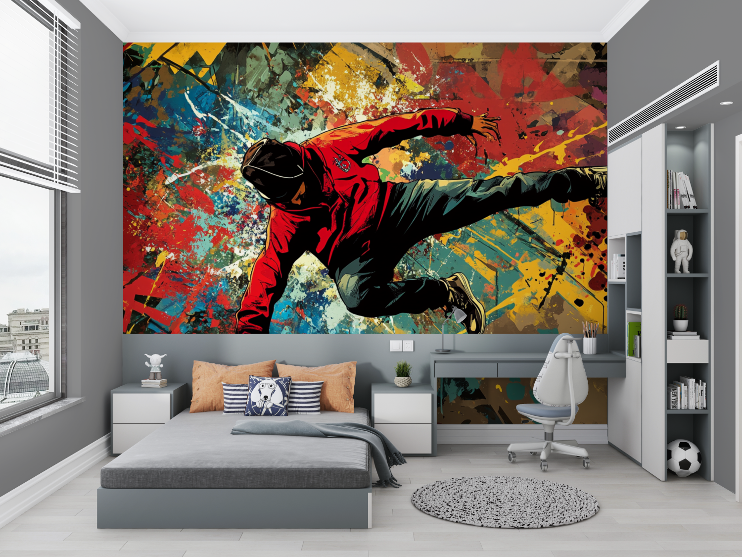 Papier peint hip hop explosion graffiti chambre petit