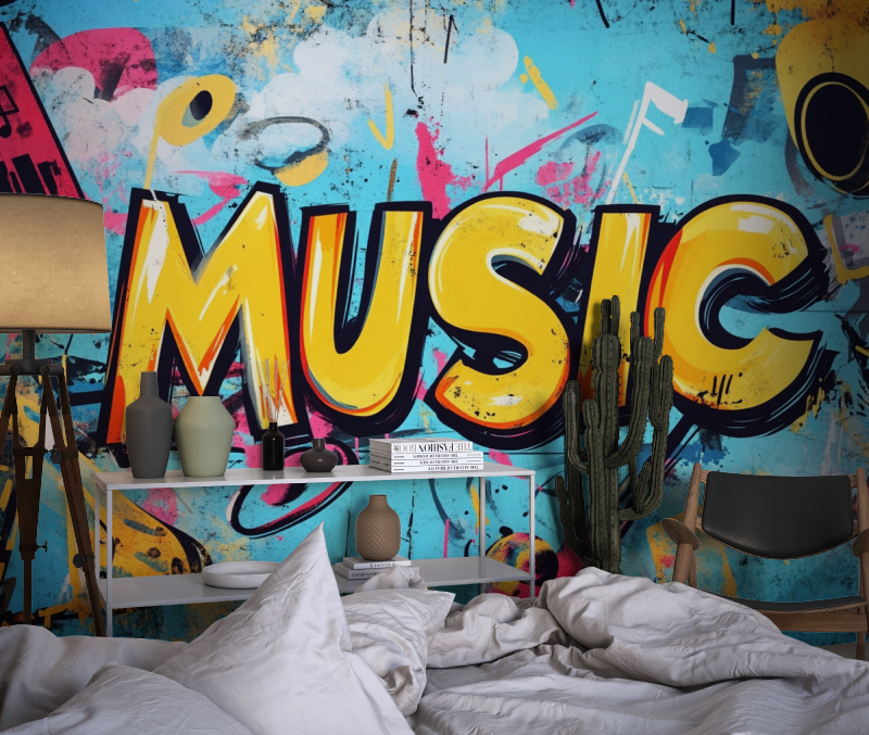 Papier peint cool graff chambre dado1