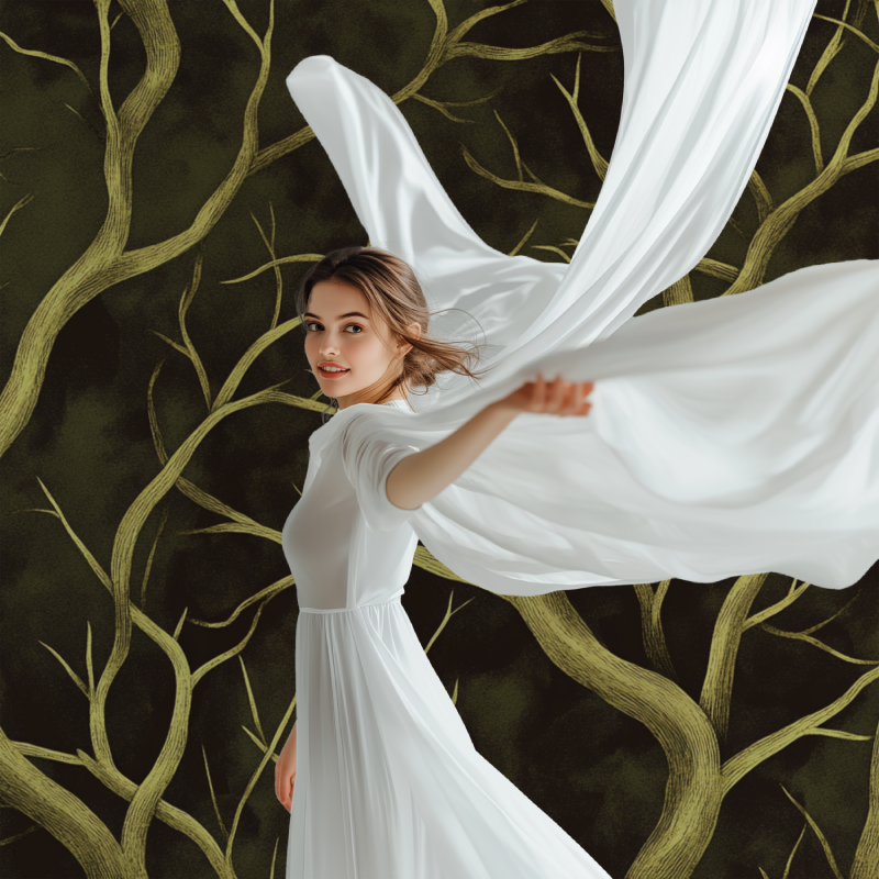 Papier peint arbre dessin modele