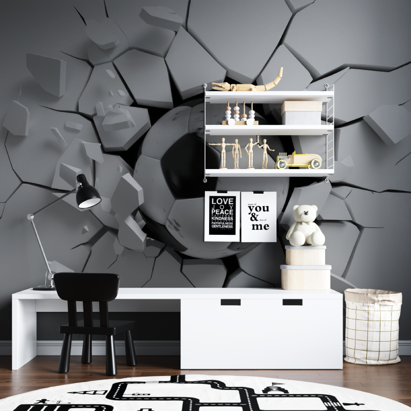 Papier peint tapisserie 3d foot tapisserie chambre ados