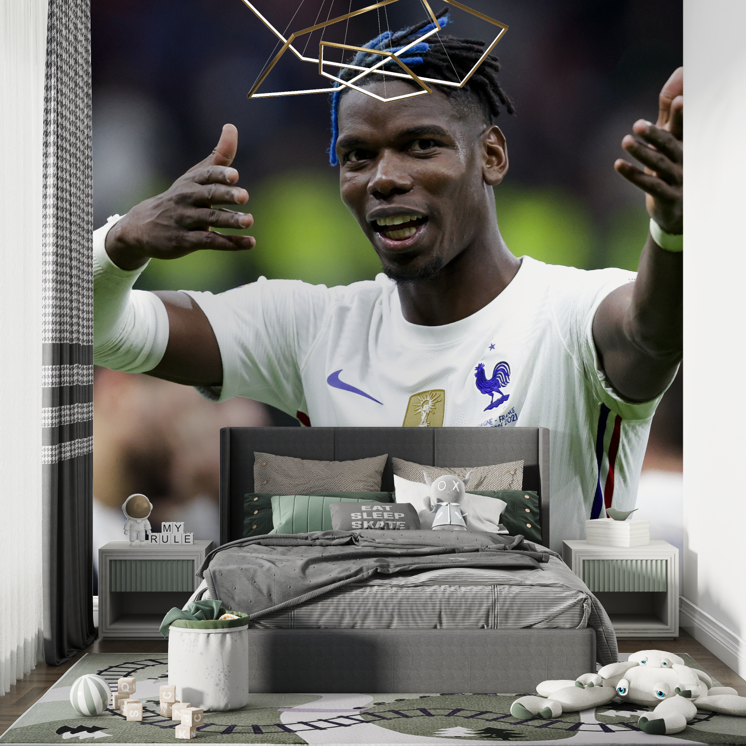Papier peint foot pogba chambre de garcon