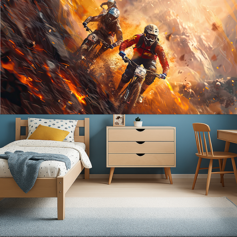 Papier peint moto cross panoramique garcon456