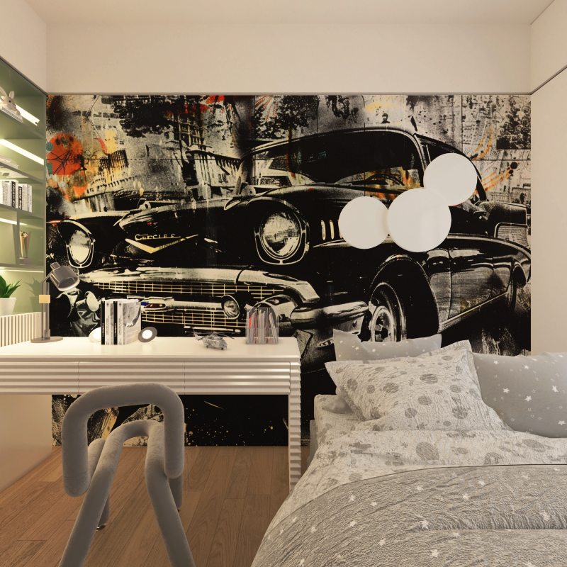 Papier peint hd voiture ancienne chambre adolescents