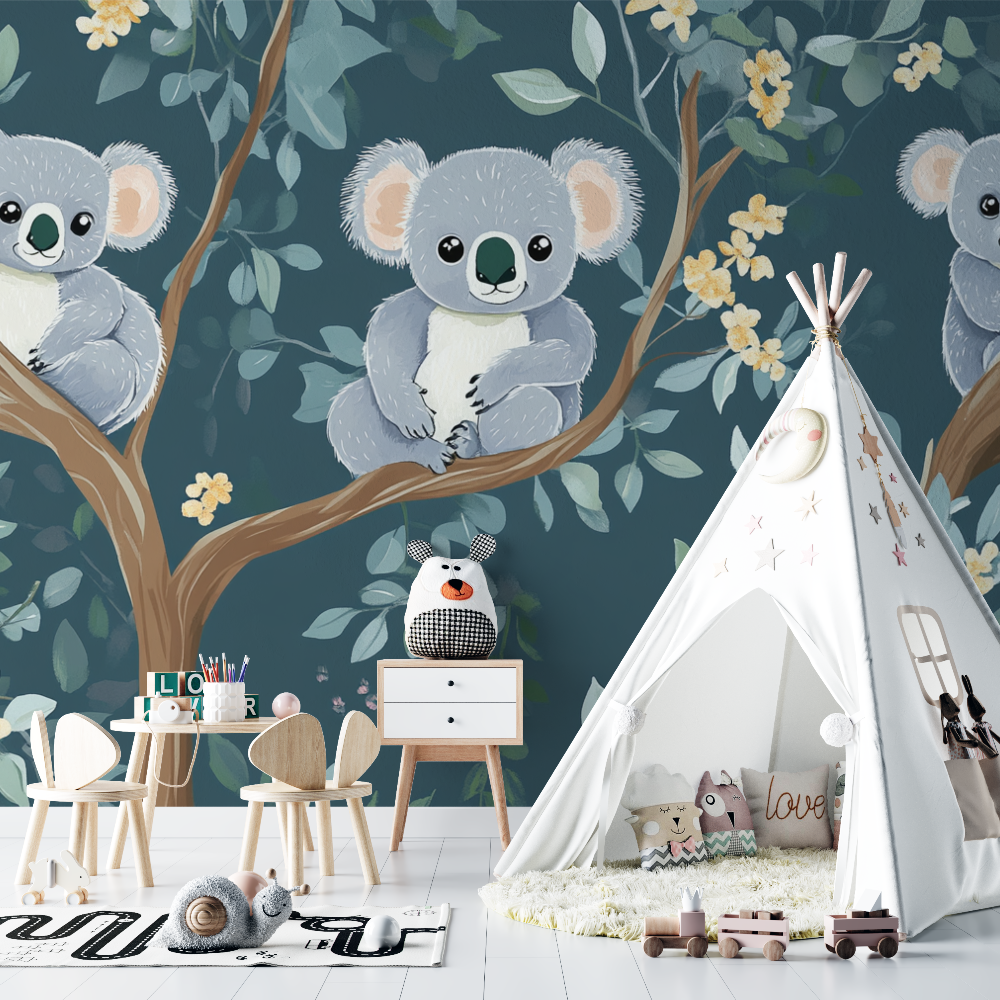 Papier peint koala perche en haut dun arbre chambre bebe