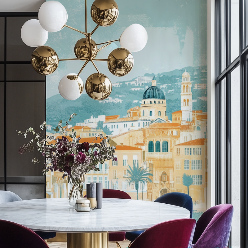 Papier peint vintage nice salon chaise