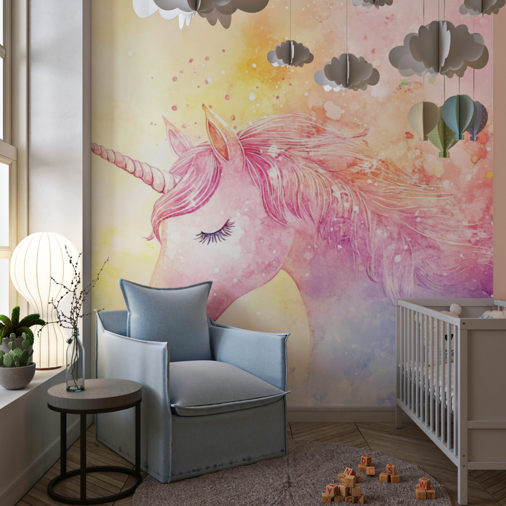 Papier peint chambre licorne du...c en ciel chambre de fille