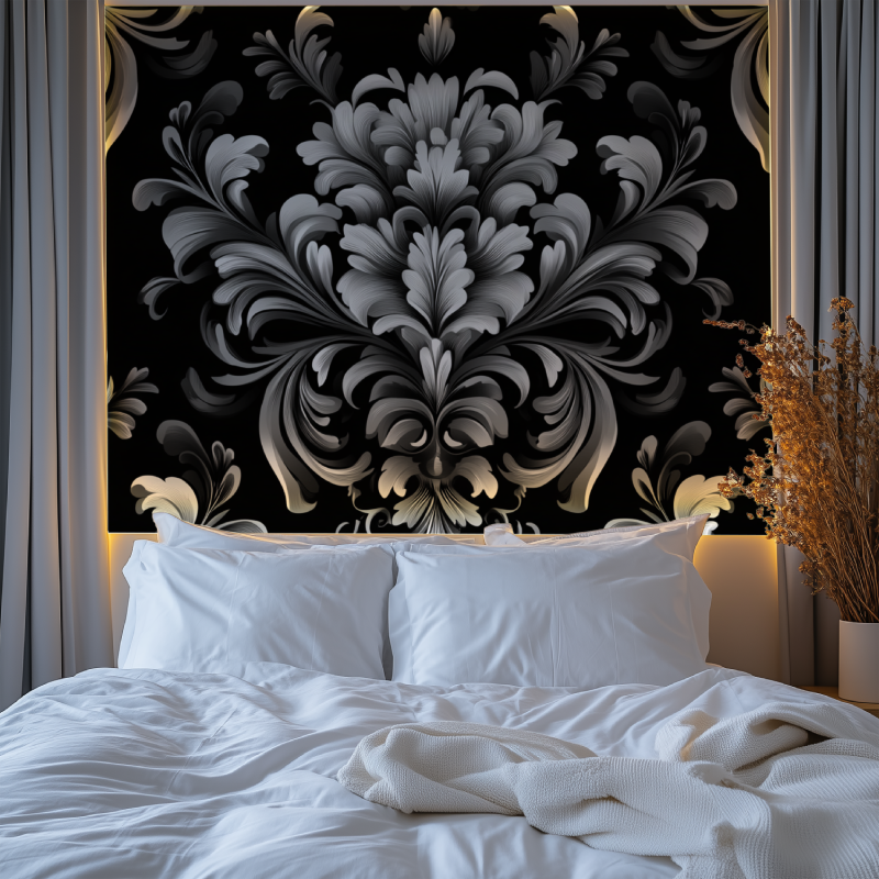 Papier peint vintage monochrome chambre premium