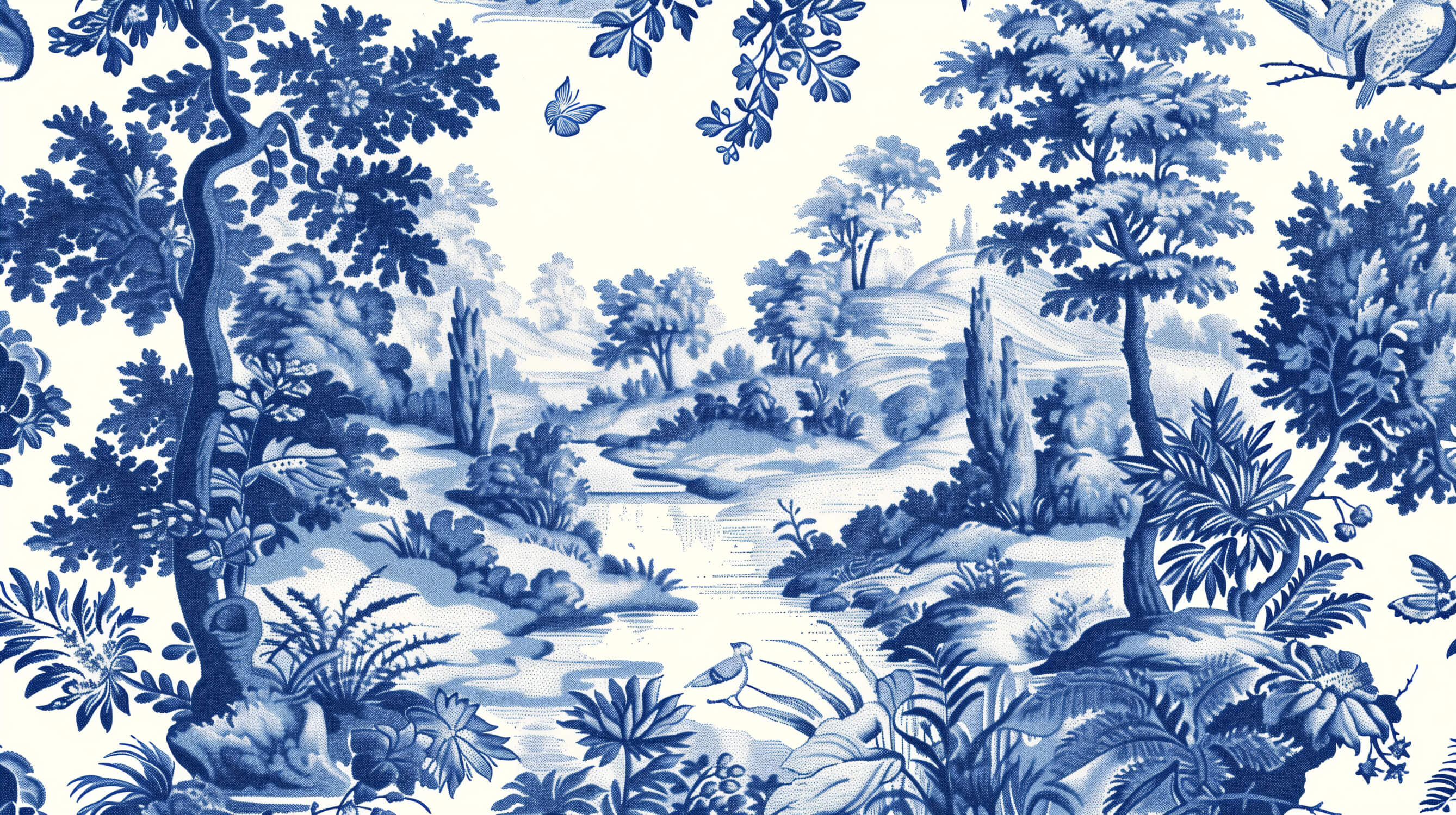 Papier Peint Toile De Jouy Style Boheme