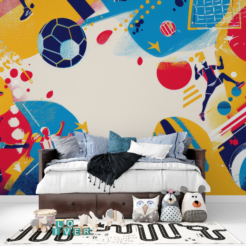 Papier peint foot enfants tapisserie pour ado