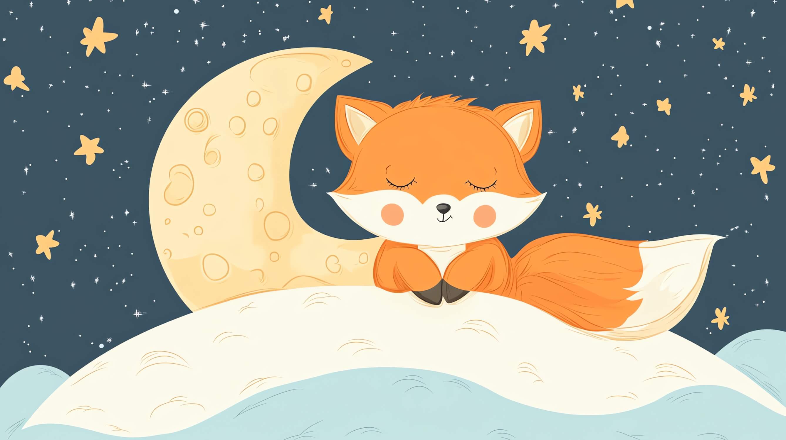 Papier Peint Renard Et Nuages