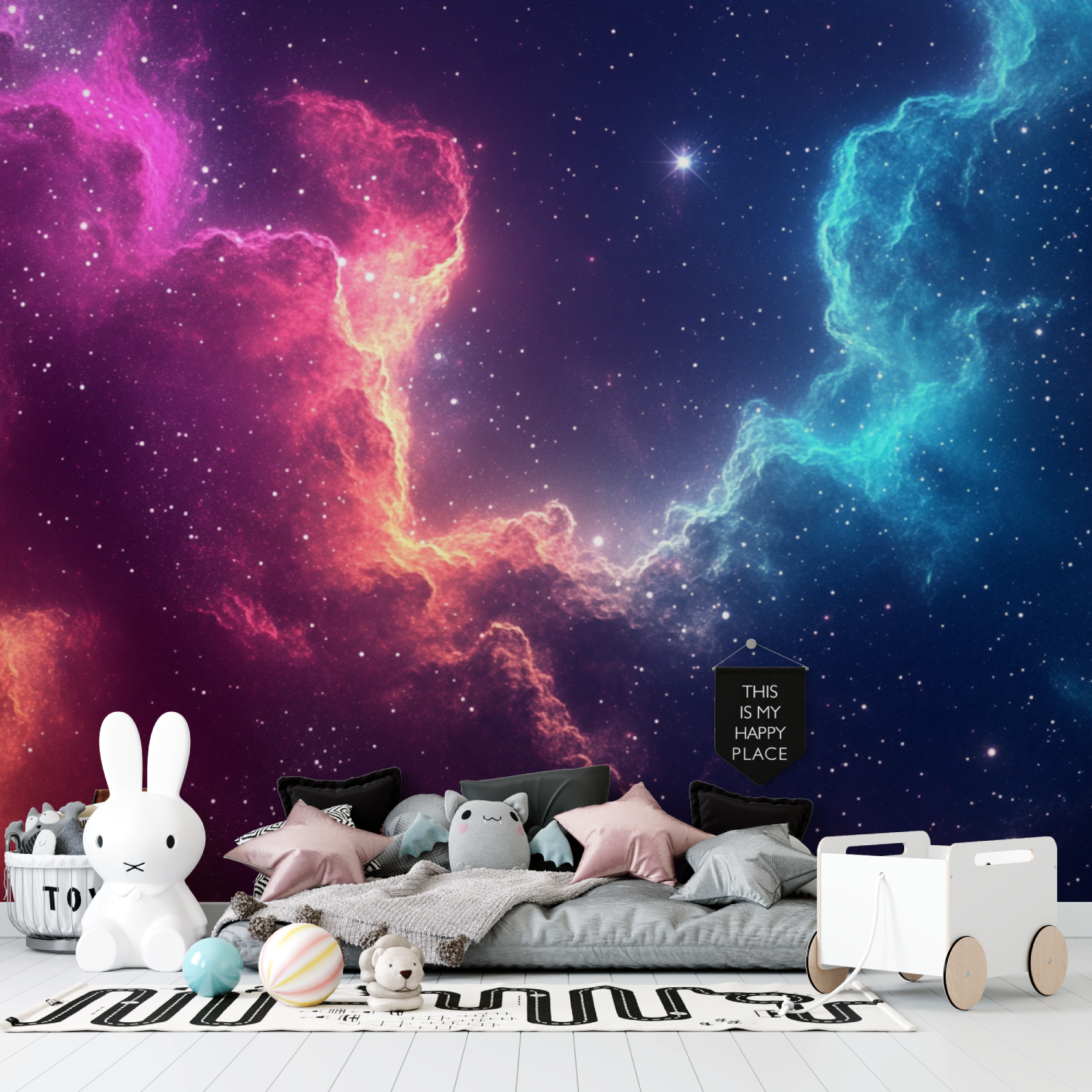 Papier peint galaxie tapisserie garcon