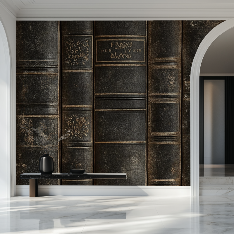 Papier peint vintage trompe loeil salon beau