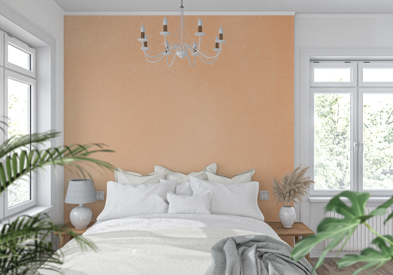 Papier Peint Orange Pastel - mur cuisine
