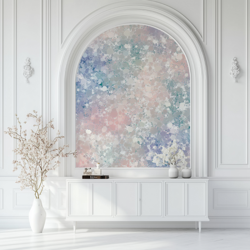 Papier peint vintage liberty salon blanc