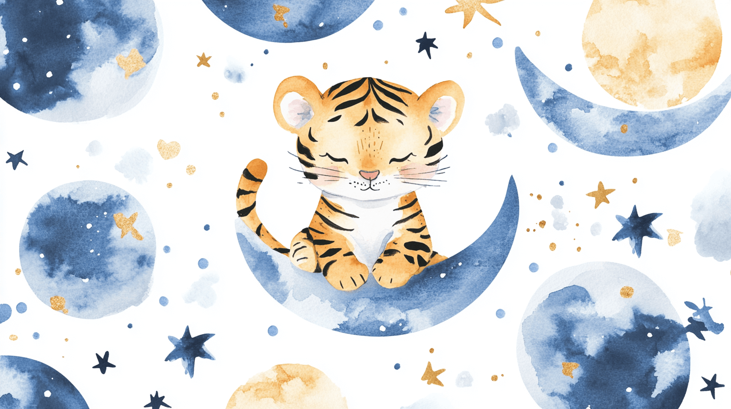 Papier Peint Tigre Et Lune