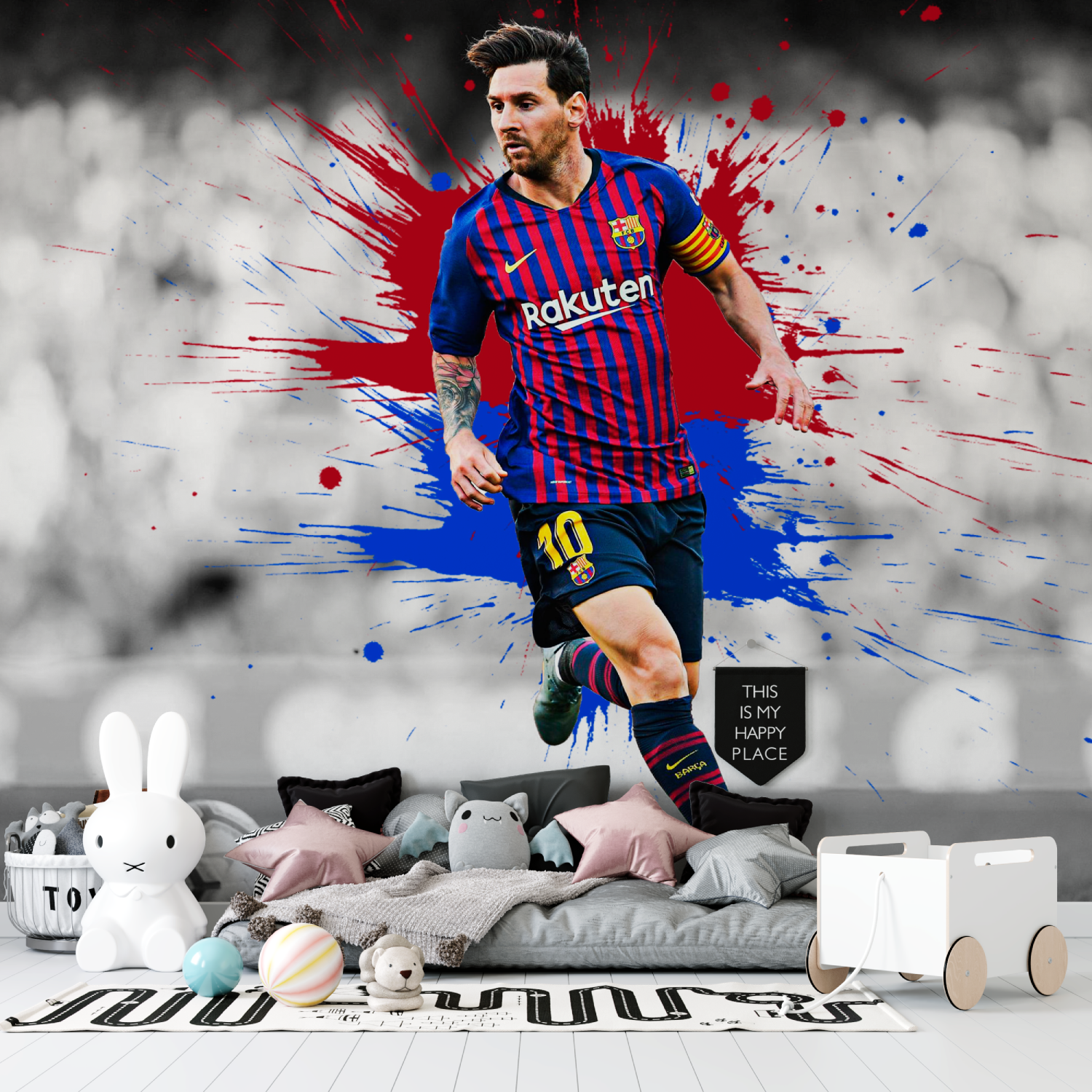 Papier peint foot messi tapisserie garcon