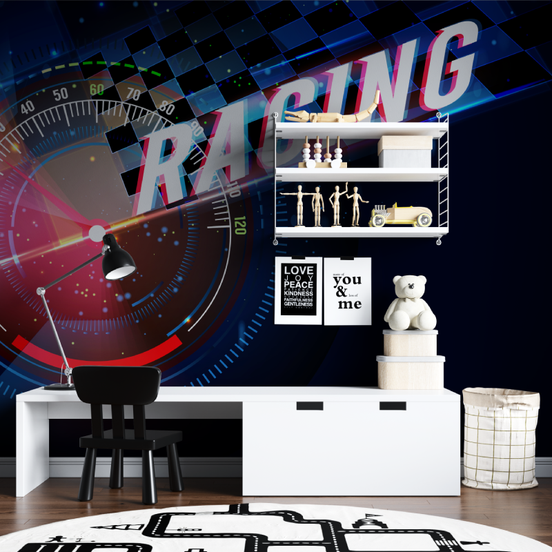 Papier peint compte tour voitur...ng tapisserie chambre ados