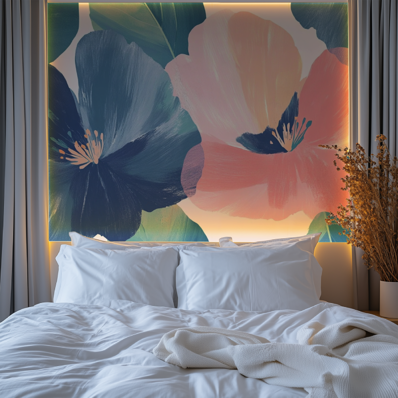 Papier peint fleur abstrait chambre tendanc