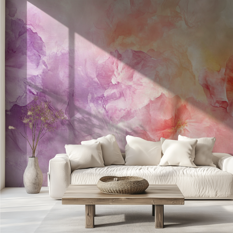 Papier peint fleur de la passion canape tendance