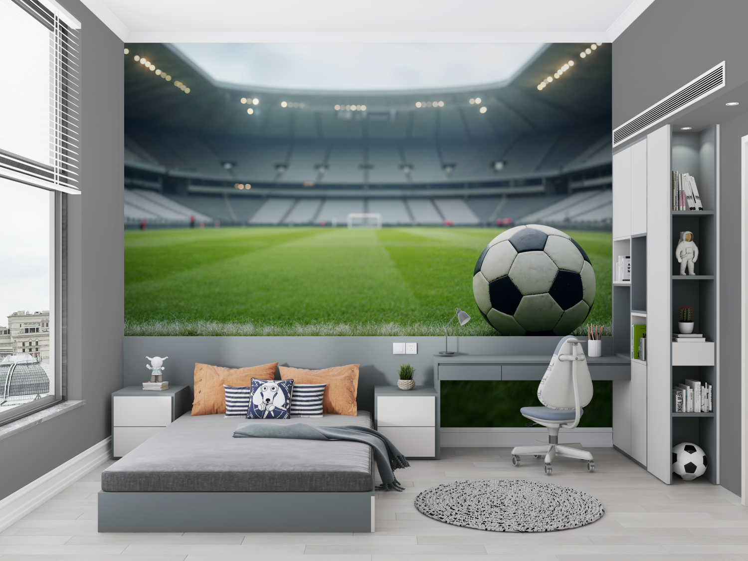Papiers peint stade de foot chambre petit