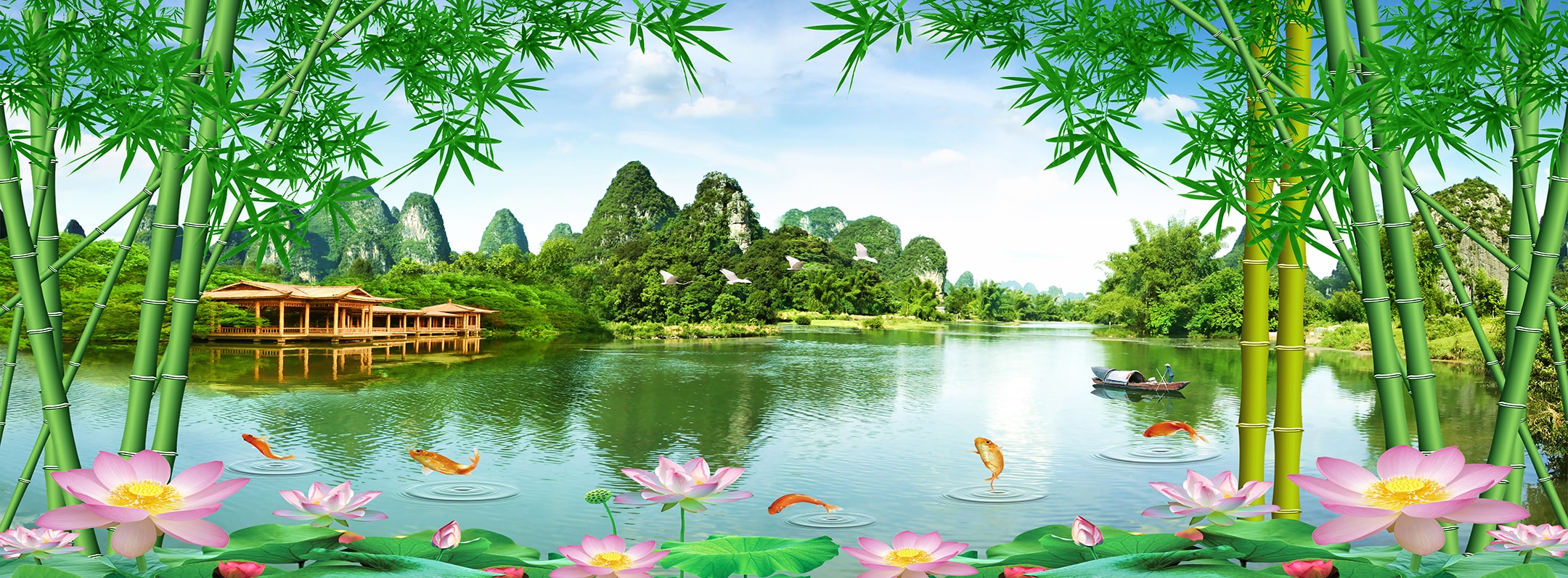 Benutzerdefinierte Wandbild Tapete Berg Wasser Natürliche Landschaft Foto Hintergrund Wandmalereien Wohnzimmer Sofa TV Hintergrund Papier 3D