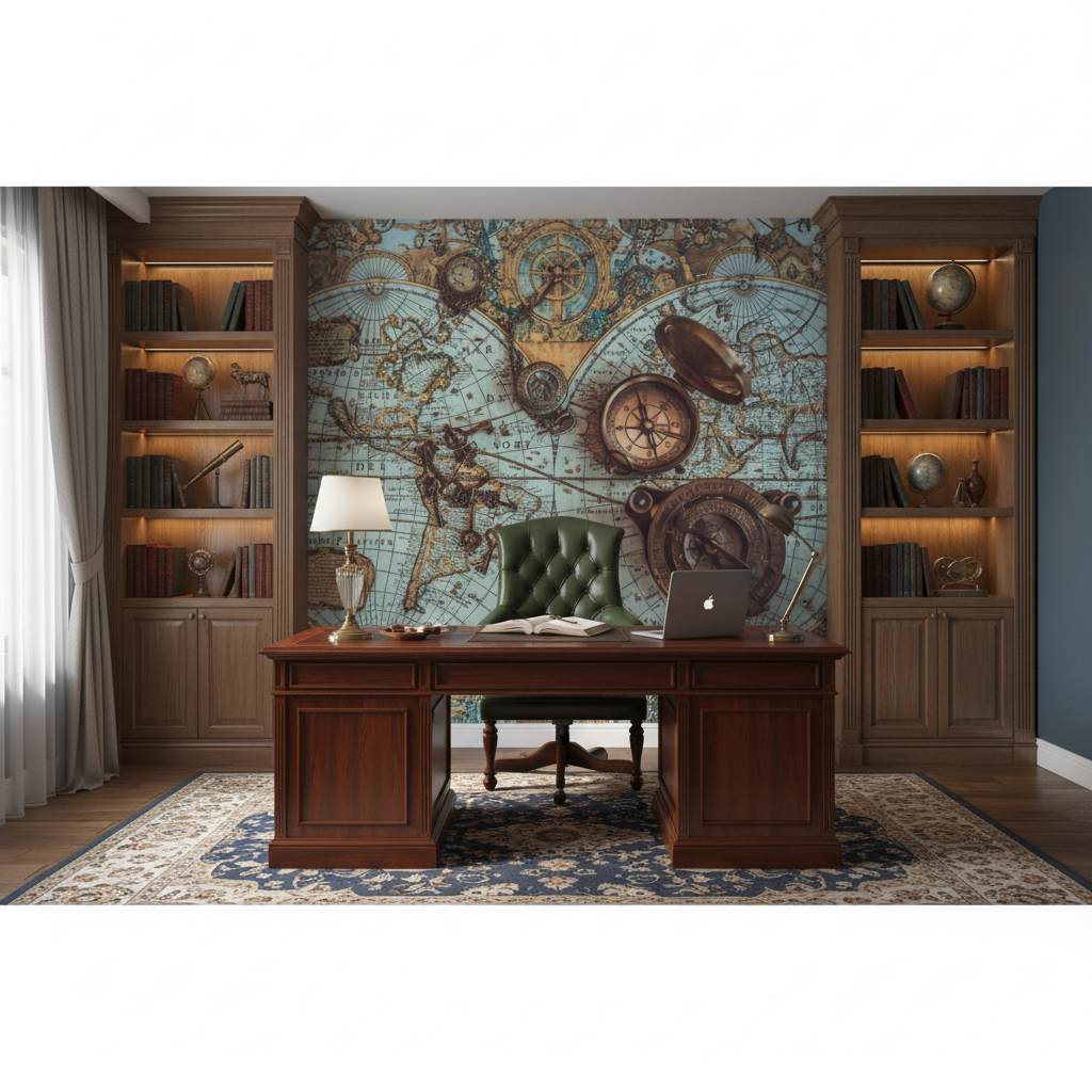 Industrielle Weltkarten-Tapete