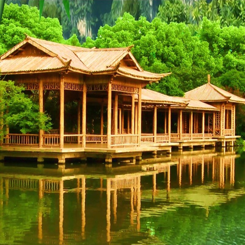 Custom Wall Mural Wallpaper Mountain Water Natural Landscape