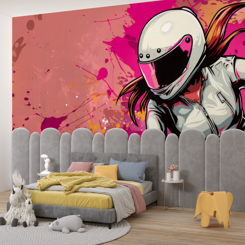 Motorcycle woman illustration garcon345