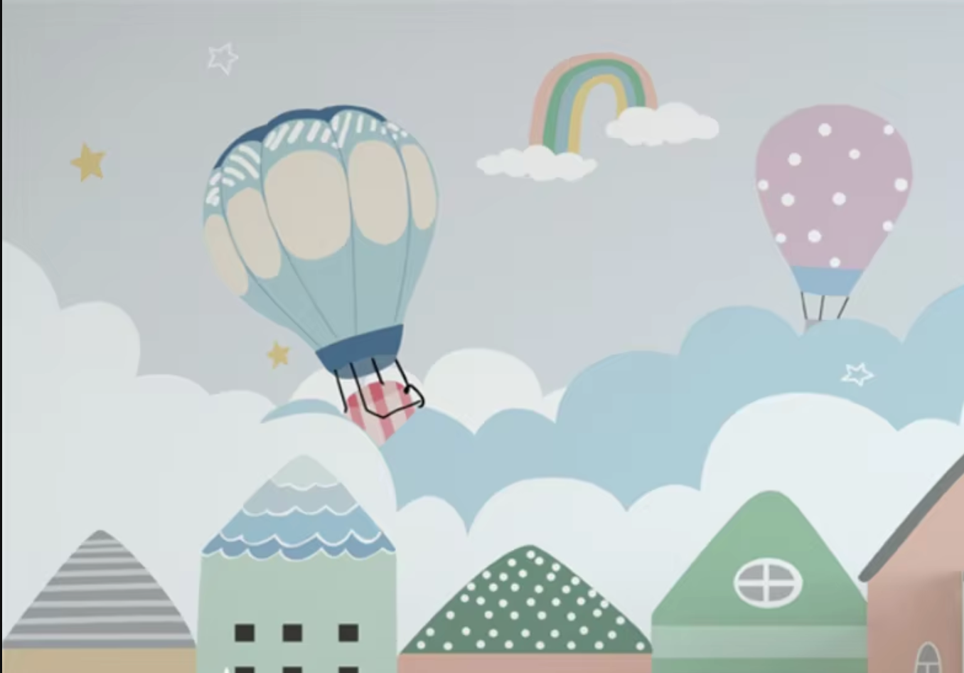 Babyzimmer-Dekoration mit Wolkenmotiv