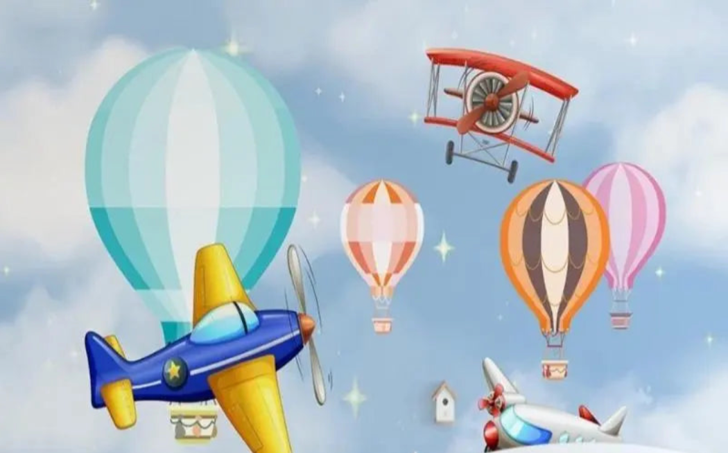 Papier Peint Avion Couleurs Vives