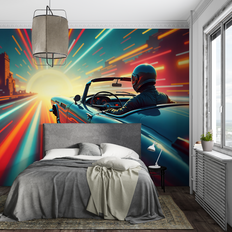 Papier peint poster mural voiture piece ados