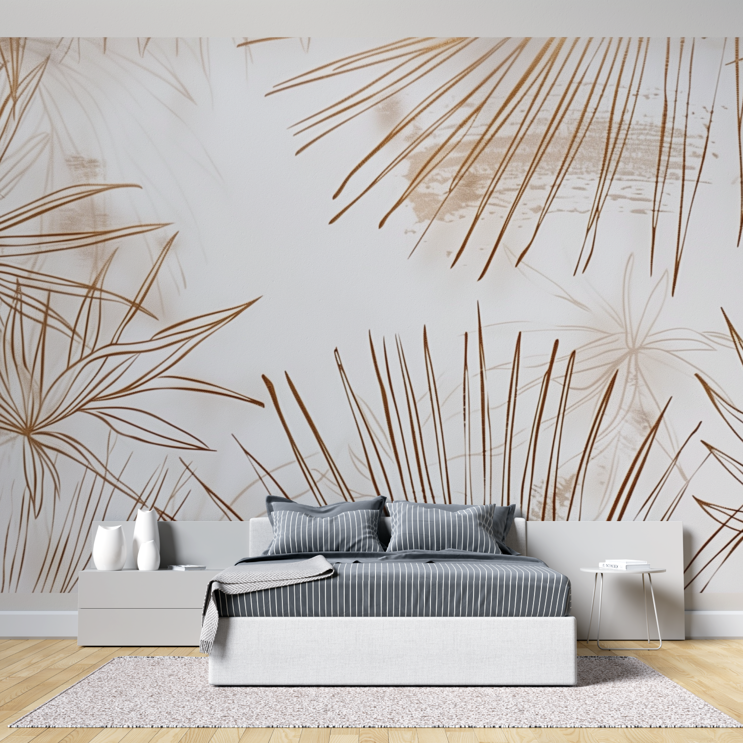 Papier peint panoramique dessin tete de lit