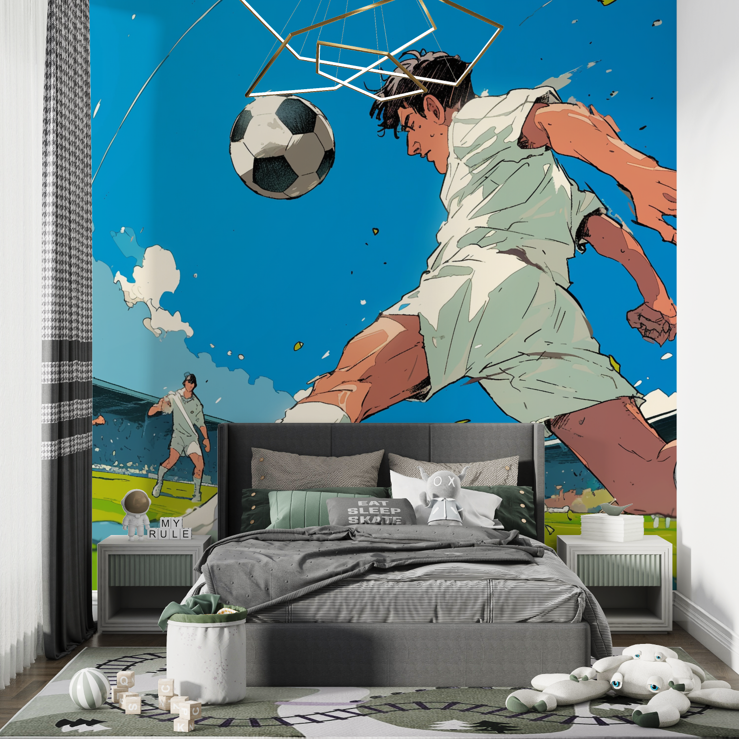 Ado papier peint foot chambre de garcon