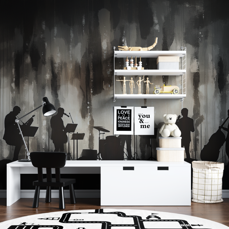 Papier peint deco musique tapisserie chambre ados