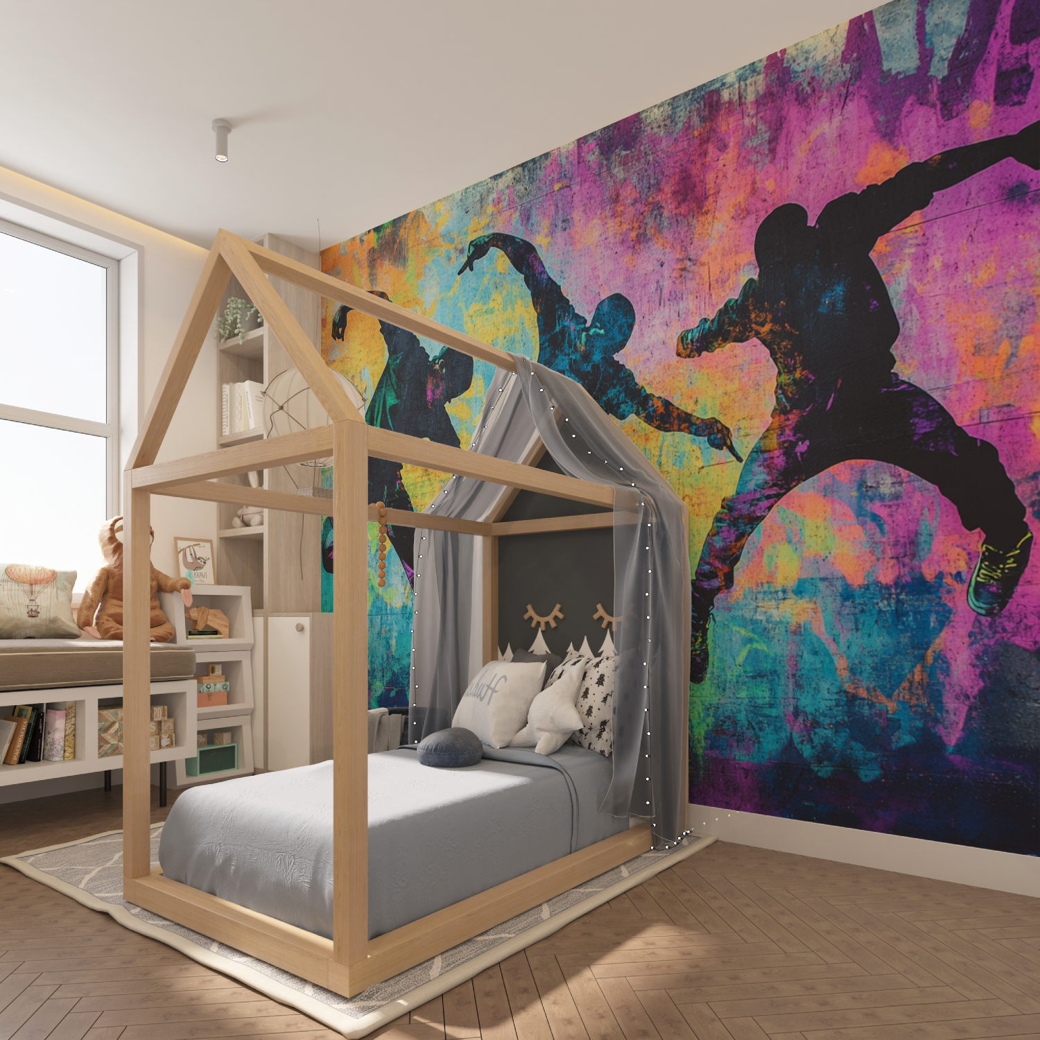 Papier peint hip hop trio tapisserie hero