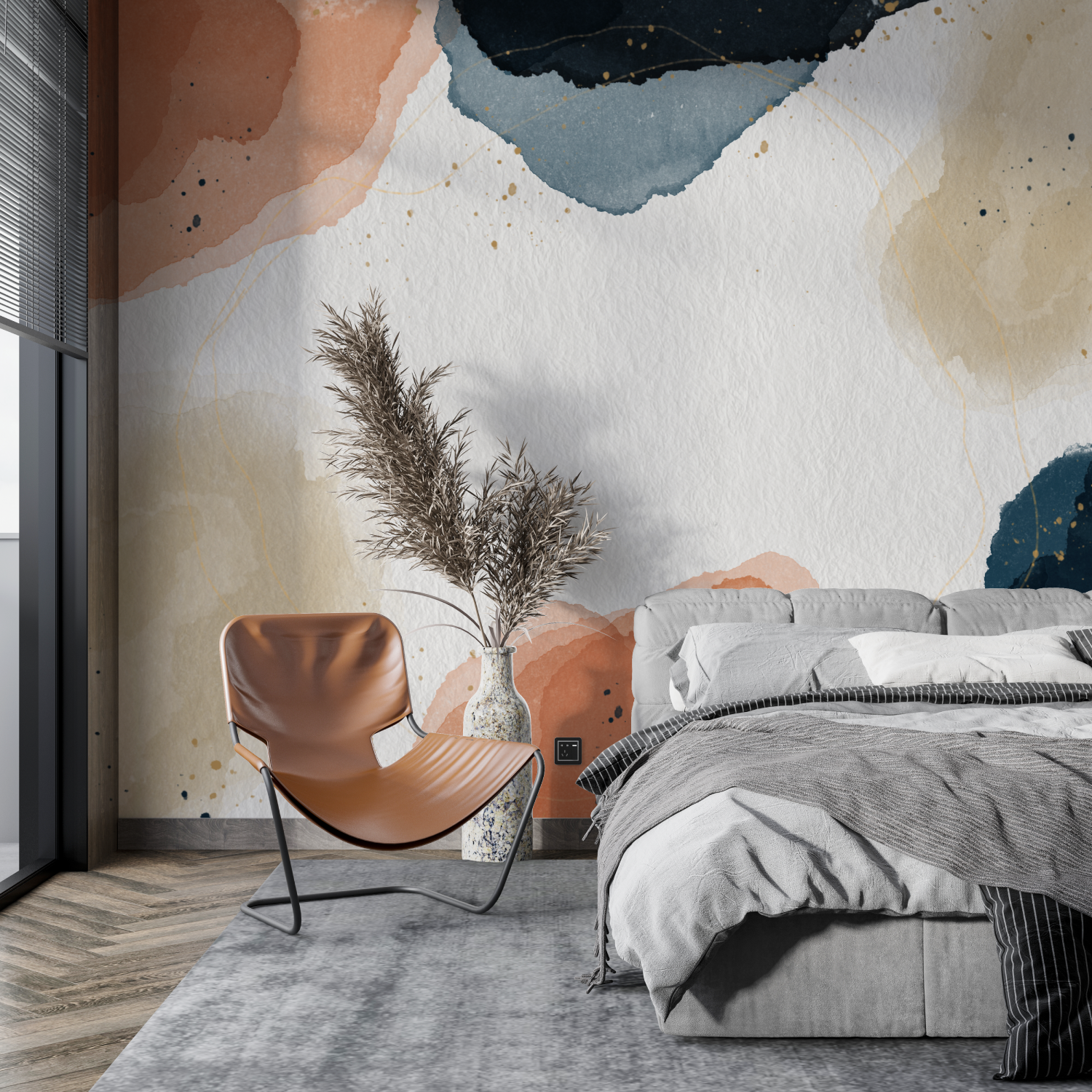 Papier peint aquarelle taches designs tapisserie pano